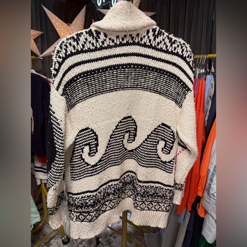 Pilcro x Anthropologie Slouchy Waves Open Front Cardigan Sweater - Picture 6 of 7